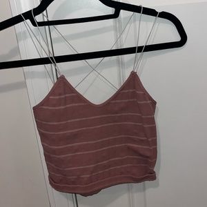 FULL TILT Strappy Seamless Stripe Mauve Bralette
